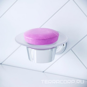 Мыльница стеклянная настенная, хром,  AMPM Like A8034200