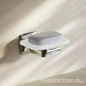 Мыльница стеклянная настенная, хром,  AMPM Gem A9034200