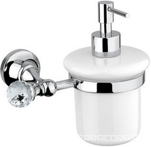 Дозатор настенный керамический, (цв.хром, Swarovski),  Cezares Olimp OLIMP-SOI-01-Sw