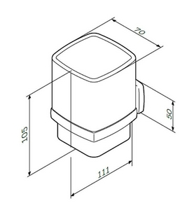 Стаканчик стеклянный настенный, хром,  AMPM Gem A9034300
