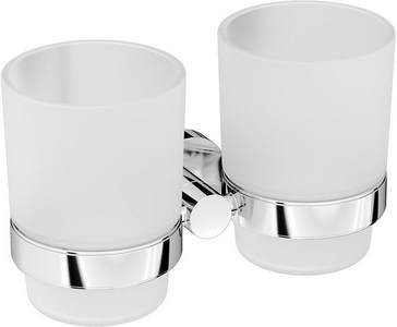 Стаканчик двойной стеклянный настенный, хром,  AMPM Sense L A74343400