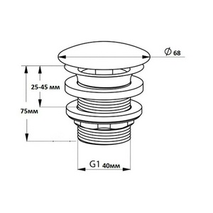 Донный клапан для раковины clic-clac, универсальный, золото ZZ Creavit Универсал SF030G
