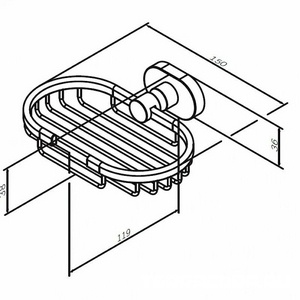 Мыльница-решетка настенная, хром,  ZZ AMPM Sense L A7434600