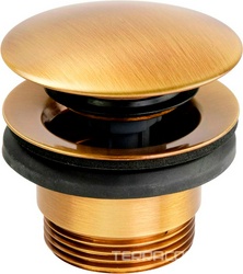 Донный клапан для сливного отверстия раковин с переливом и без перелива, нажимной Clic-Clac, (цв.бронза), Migliore ZZ