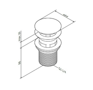 Донный клапан Сlick-clack, цв. хром ZZ AMPM Универсал F0700164