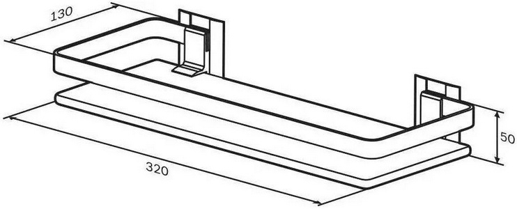 Полка для ванны/душа 32 см, стекло/алюминий ZZ AMPM Sense L A7455100