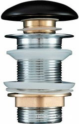 Донный клапан "Click-Clack" без перелива, цвет черный матовый ZZ