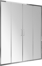 Дверь для душа, в нишу 1600хh1950мм, раздвижная, 2 двери, 2 неподв.секции, правая/левая, (стекло прозрачное 6мм, фурн.цв.хром), Luce ZZ