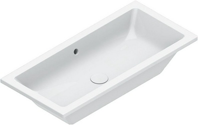 Раковина 80х37cм, встраив. в столешн.снизу, без отв. д/смес., с переливом, БЕЗ крепл. арт.9056050000), (цв.белый), Zero ZZ