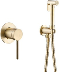 Смеситель встраиваемый с гигиеническим душем,(цв. золото матовое),Emotion ZZ