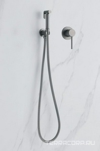 Смеситель совмещённый с гигиеническим душем, готовый комплект: лейка, шланг, скрытая часть, (цв.никель),  ZZ Abber Emotion AF8825NG