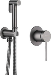 Смеситель совмещённый с гигиеническим душем, готовый комплект: лейка, шланг, скрытая часть, (цв.никель), Emotion ZZ