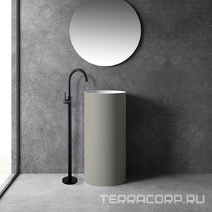 Смеситель для раковины, напольный, без д/к, внутрен.часть в компл., (цв.черный матовый),  ZZ Abber Kreis AF8141B