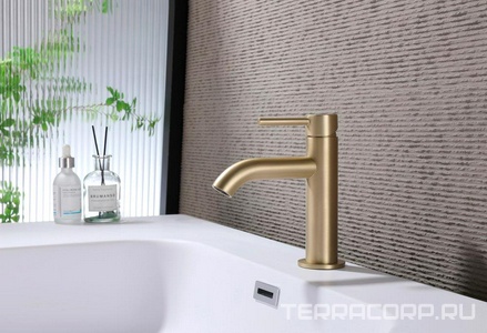 Смеситель для раковины, (цв.золото матовое),  ZZ Abber Kreis AF8110G