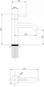 Смеситель для раковины, (цв.золото матовое),  ZZ Abber Kreis AF8110G