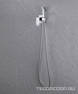 Смеситель совмещ. с гигиенич. душем, готовый к-т: лейка, шланг, скрытая часть, (цв.хром),  ZZ Abber Wasserfall AF8625