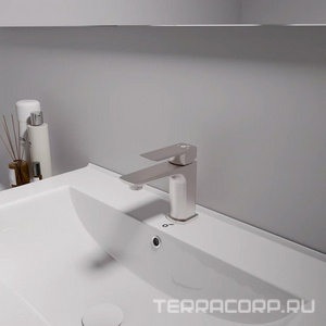 Смеситель для раковины, без д/к, (цв.никель брашированный),  ZZ Oliveeka D-LINE OL-139003-BN