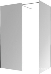 Душевая перегородка 1200х1000h2000мм, правая/левая, (стекло прозрачное 8мм Easy Clean, кронштейны, фурнит.цв.хром), Walk IN ZZ