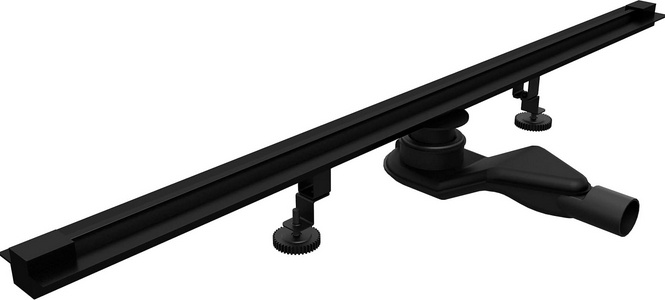 Трап для душа  600мм, обрезной, готов к-т, сифон d50мм, затвор сухой/гидро, (цв.черный), RGW SDR-50B ZZ RGW Универсал 76215060-04