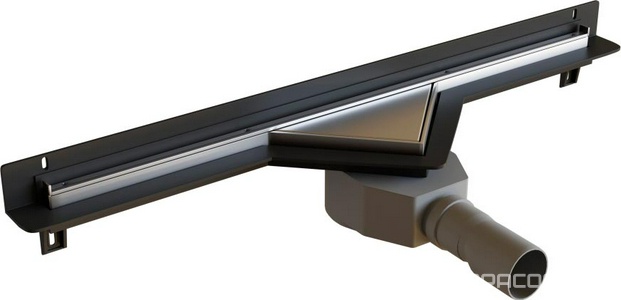 Душевой трап  600мм, готов к-т, сифон d50мм, затвор сухой/гидро, под плитку / крышка решетка, (цв.нерж.сталь), RGW SDR-60 ZZ RGW Универсал 21216000-011