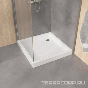 Поддон для душа, квадрат, 90х90хh10см, без сифона, (керамика цв.белый), RGW ZZ RGW Универсал 19170199-01