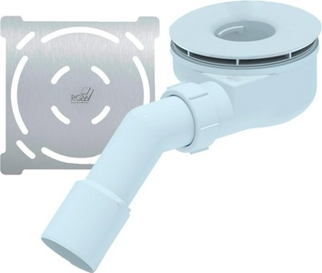 Сифон для душевых поддонов, с решеткой нерж.сталь., выпуск гориз. 50мм, RGW ZZ RGW Универсал E351C-01