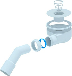 Сифон для душевых поддонов, с решеткой нерж.сталь., выпуск гориз. 50мм, RGW ZZ RGW Универсал E351C-01