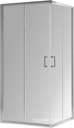 Душевой уголок, квадрат 900х900хh1950мм, сдвижные двери, правая/левая, (стекло прозрачное 6мм Easy Clean, фурнитура цв.хром), Passage ZZ