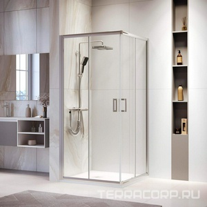 Душевой уголок, квадрат 900х900хh1950мм, сдвижные двери, правая/левая, (стекло прозрачное 6мм Easy Clean, фурнитура цв.хром),  ZZ RGW Passage 03083999-11