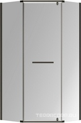 Душевой уголок, трапеция, 90х90х1950, распашная дверь, Правая/Левая, (фурн.цв.черный мат., стекло прозр. 6мм, Easy Clean), Passage ZZ