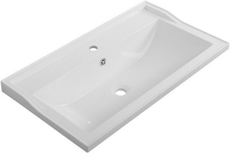 Раковина 800x450x179мм, с 1 отв.д/смесит., с переливом, (искусственный мрамор, цв.белый), Cezares ZZ Cezares Универсал CZR-800/450-LV-MR-FS