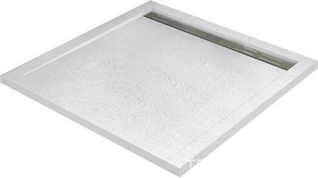 Поддон душевой 1000х1000h30мм, квадратный, без сифона арт.TRAY-AS-01, искуственный мрамор цв.белый, Cezares ZZ