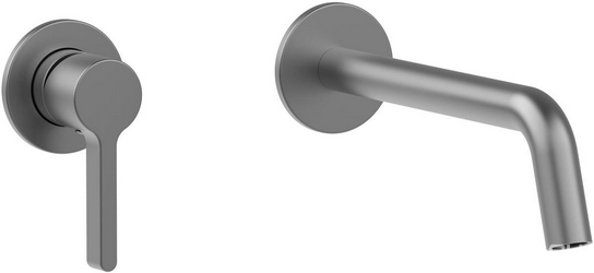 Смеситель для раковины, встраиваемый в стену, внутрен. часть в компл., (цв.вороненая сталь), Villa ZZ