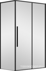 Душевой уголок 1100х900хh1950мм, прямоуг., правый/левый, (стекло тонированное 6мм Easy Clean, фурн.цв.черный матовый), Slim-N ZZ