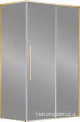 Душевой уголок 1100х900хh1950мм, прямоуг., правый/левый, (стекло прозрачное 6мм Easy Clean, фурн.цв.брашированное золото), Slim-N ZZ