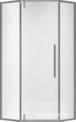 Душевой уголок 900х900хh1950мм, 5-ти угольн, распаш.дверь правая/левая, с 2 неподв.сегмент.(ст.прозр.6мм Easy Clean, фурнит.цв.ворон.сталь), Slim-N ZZ