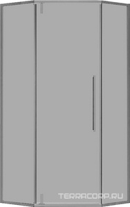 Душ.уголок 1000х1000хh1950мм, 5-ти угольн, распаш.дверь правая/левая, с 2 неподв.сегмент.(ст.прозр.6мм Easy Clean, фурнит.цв.воронен.сталь), ZZ Vincea Slim-N VSP-4SN100CLGM