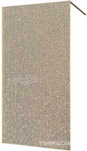 Душевая перегородка 1000хh2000мм, правая/левая, (стекло с золот.нитями.8мм, попереч.укорачив. кронштейн 1200мм, фурнит.цв.брашир.золото),  ZZ Vincea Walk-In VSW-7HS100GWG