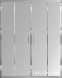 Дверь для душа, в нишу 1600хh1900мм, раздвижная, 1 дверь, 1 неподв.секция, правая/левая, (стекло прозрачное 6мм, фурн.цв.хром), Alpha ZZ