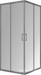 Душевой уголок 900x900хh1900мм, квадратн., раздвижные двери, (стекло прозрачное 6мм, фурн.цв.вороненая сталь), Alpha ZZ
