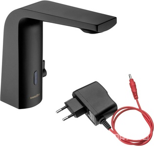 Смеситель для раковины сенсорный, с блоком питания, с регулировкой темп., излив h171,5х177,5мм, (цв.черный матовый), Europe ZZ Swedbe europe 6020B-220