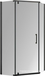 Душевой уголок 900х900хh1950мм, 5-ти угольный, распашая дверь правая/левая, с 2 непод. сегмент,(стекло прозр.6мм, фурнит.цв.вороненая сталь),Stresa ZZ