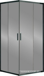 Душевой уголок 900х800хh1900мм, прямоуг., правый/левый, (стекло прозрачное 6мм, фурн.цв.вороненая сталь), Garda ZZ