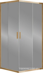 Душевой уголок 1200х1200хh1900мм, квадрат, раздвижн., (стекло прозрачное 6мм, фурн.цв.брашированное золото), Garda ZZ