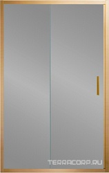 Дверь для душа, в нишу 1300хh1900мм, раздвижная, 1 дверь, 1 неподв.секция, правая/левая, (стекло прозрачное 6мм, фурн.цв.браширован. золото), Garda ZZ