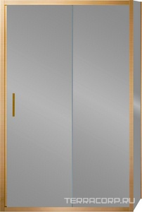 Душевой уголок 1200х900хh1900мм, прямоуг., правый/левый, (стекло прозрачное 6мм, фурн.цв.брашированное золото),  ZZ Vincea Garda VSR-1G9012CLG