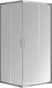 Душевой уголок 900х900хh1900мм, квадрат, правый/левый, (стекло прозрачное 6мм, фурн.цв.брашированный никель),  ZZ Vincea Garda VSS-1G900CLBN