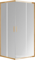 Душевой уголок 1000х1000хh1900мм, квадрат, раздвижн., (стекло прозрачное 6мм, фурн.цв.брашированное золото), Garda ZZ