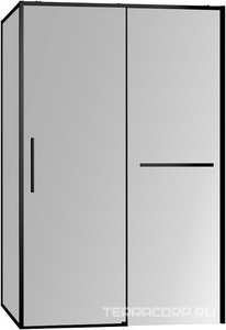 Душевой уголок 1000х800хh2000мм, прямоуг., правый/левый, (стекло прозрачное 6мм Easy Clean, фурн.цв.черный),  ZZ Vincea Slim Soft VSR-1SS8010CLB