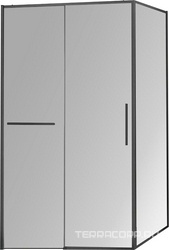 Душевой уголок 1200х800хh2000мм, прямоуг., правый/левый, (стекло прозрачное 6мм Easy Clean, фурн.цв.вороненая сталь), Slim Soft ZZ